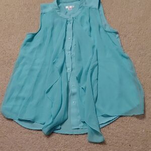 Xhilaration Turquoise Sleeveless Blouse